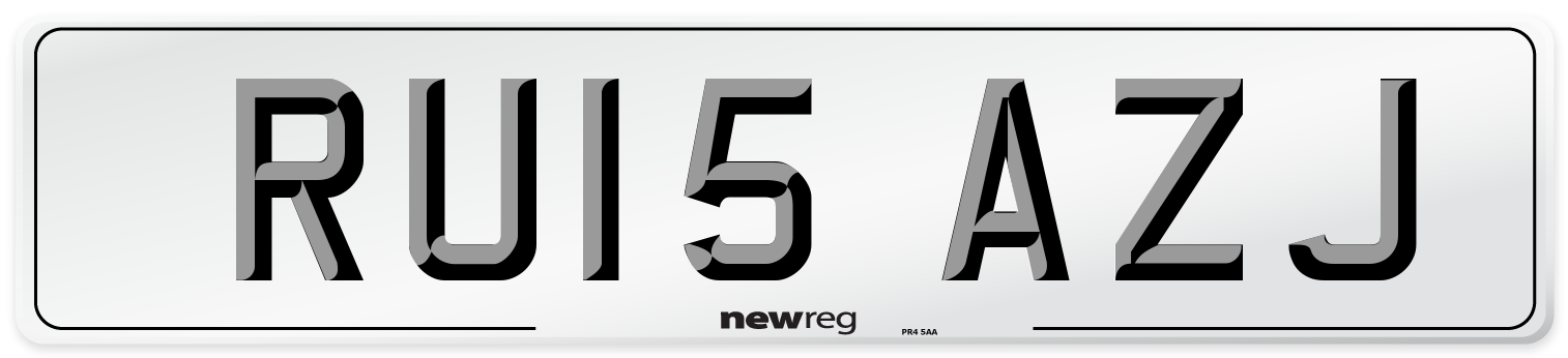 RU15 AZJ Number Plate from New Reg